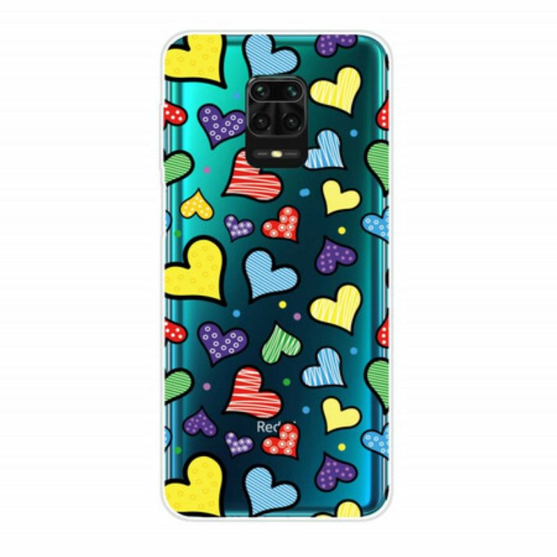 Coque Xiaomi Redmi Note 9S / Redmi Note 9 Pro Coeurs Multicolors