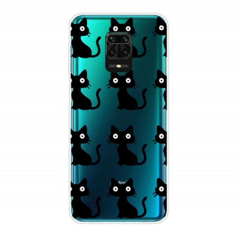 Coque Xiaomi Redmi Note 9S / Redmi Note 9 Pro Multiples Chats Noirs