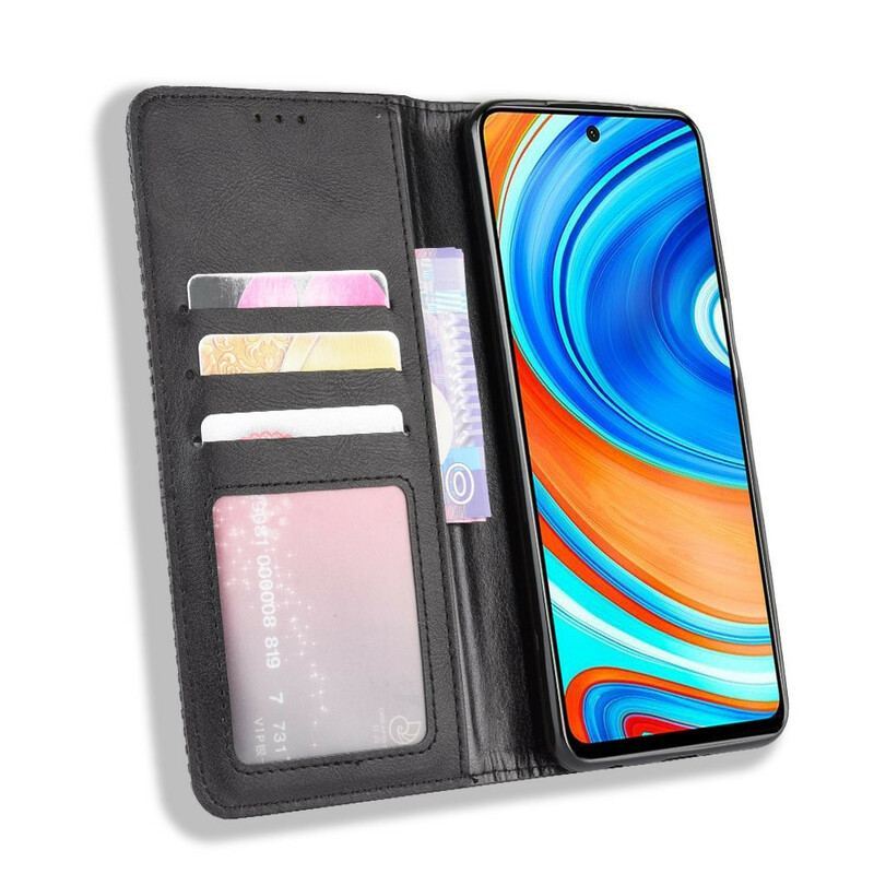 Flip Cover Xiaomi Redmi Note 9S / Redmi Note 9 Pro Effet Cuir Vintage Stylisé