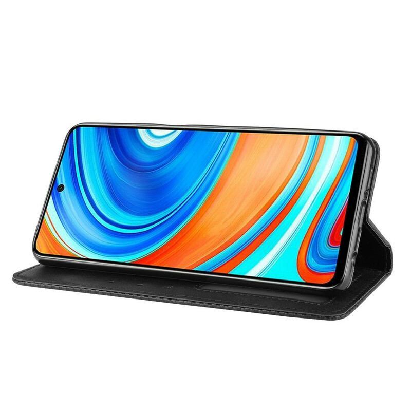 Flip Cover Xiaomi Redmi Note 9S / Redmi Note 9 Pro Effet Cuir Vintage Stylisé