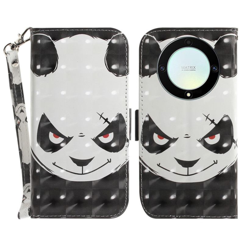 Housse Honor Magic 5 Lite Angry Panda à Lanière