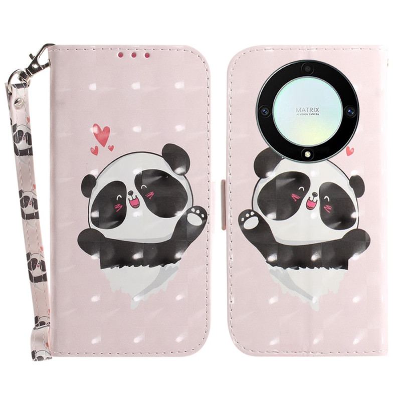 Housse Honor Magic 5 Lite Panda Love à Lanière