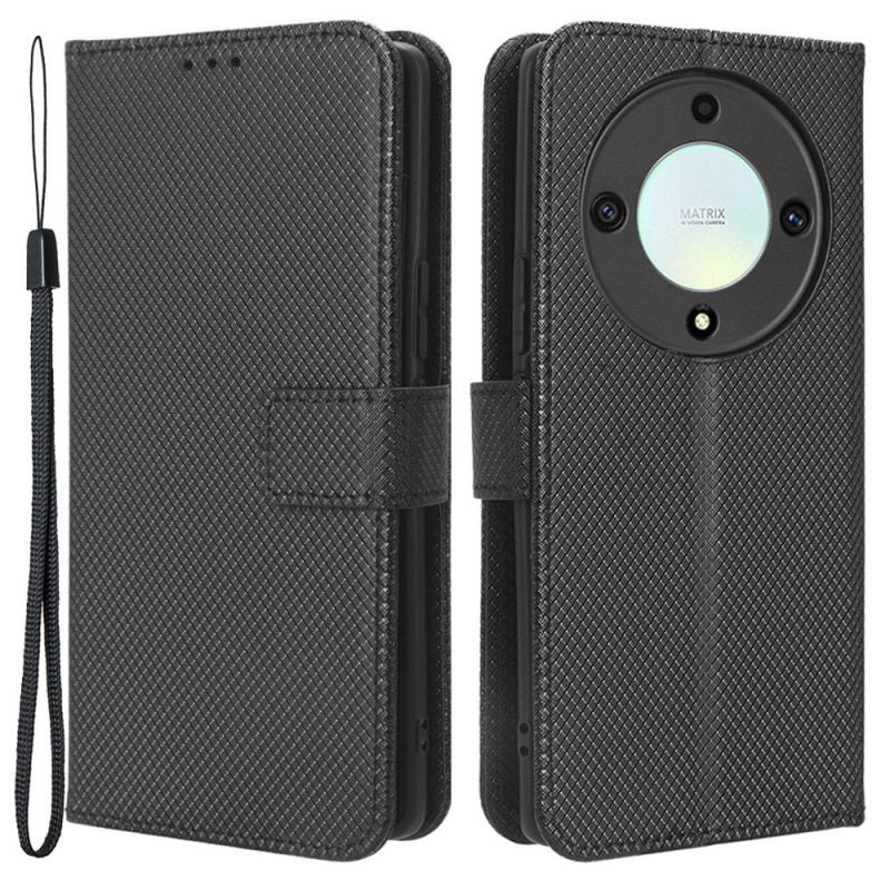 Housse Honor Magic 5 Lite Simili Cuir Stylé à Lanière