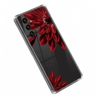 Coque Samsung Galaxy A14 5G / A14 Transparente Fleur Rouge