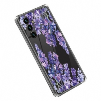 Coque Samsung Galaxy A14 5G / A14 Transparente Fleurs Violettes