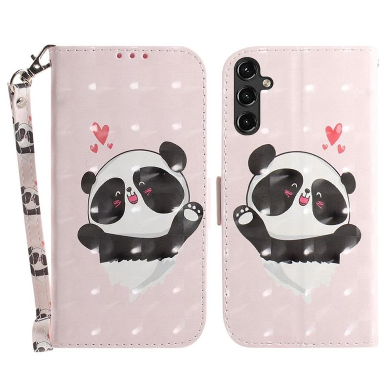 Housse Samsung Galaxy A14 5G / A14 Panda Love à Lanière