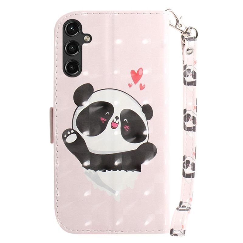 Housse Samsung Galaxy A14 5G / A14 Panda Love à Lanière