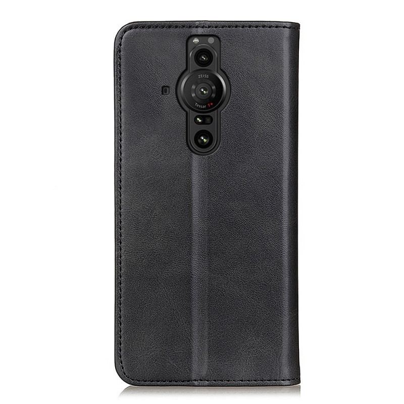 Flip Cover Sony Xperia Pro-I Cuir Fendu Élégance