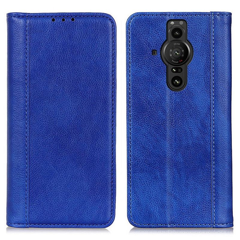 Flip Cover Sony Xperia Pro-I Cuir Litchi Fendu Élégance