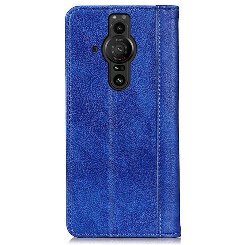 Flip Cover Sony Xperia Pro-I Cuir Litchi Fendu Élégance