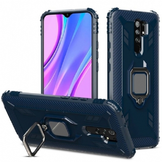 Coque Xiaomi Redmi 9 Ring Style Fibre Carbone