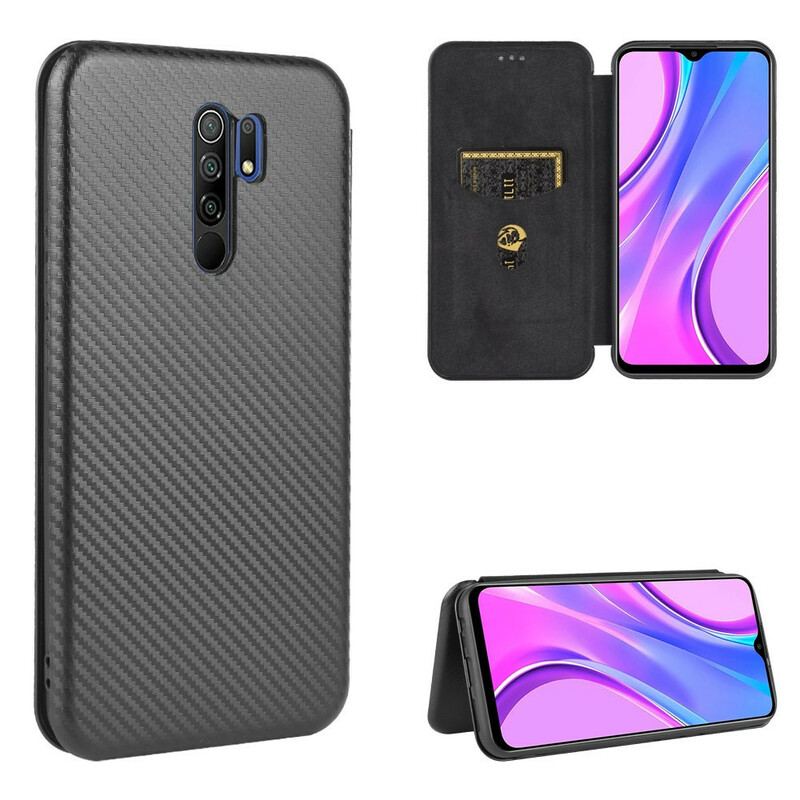 Flip Cover Xiaomi Redmi 9 Silicone Carbone Coloré