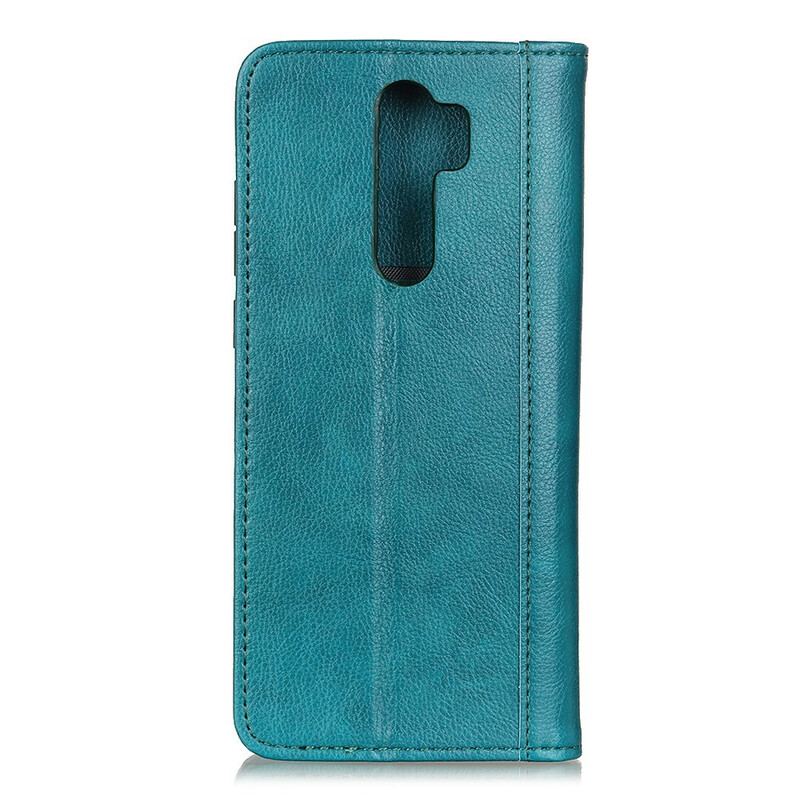 Flip Cover Xiaomi Redmi 9 Version Cuir Litchi Fendu