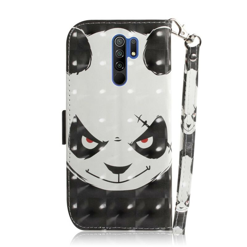 Housse Xiaomi Redmi 9 Angry Panda à Lanière