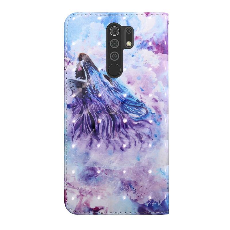 Housse Xiaomi Redmi 9 Loup Aquarelle