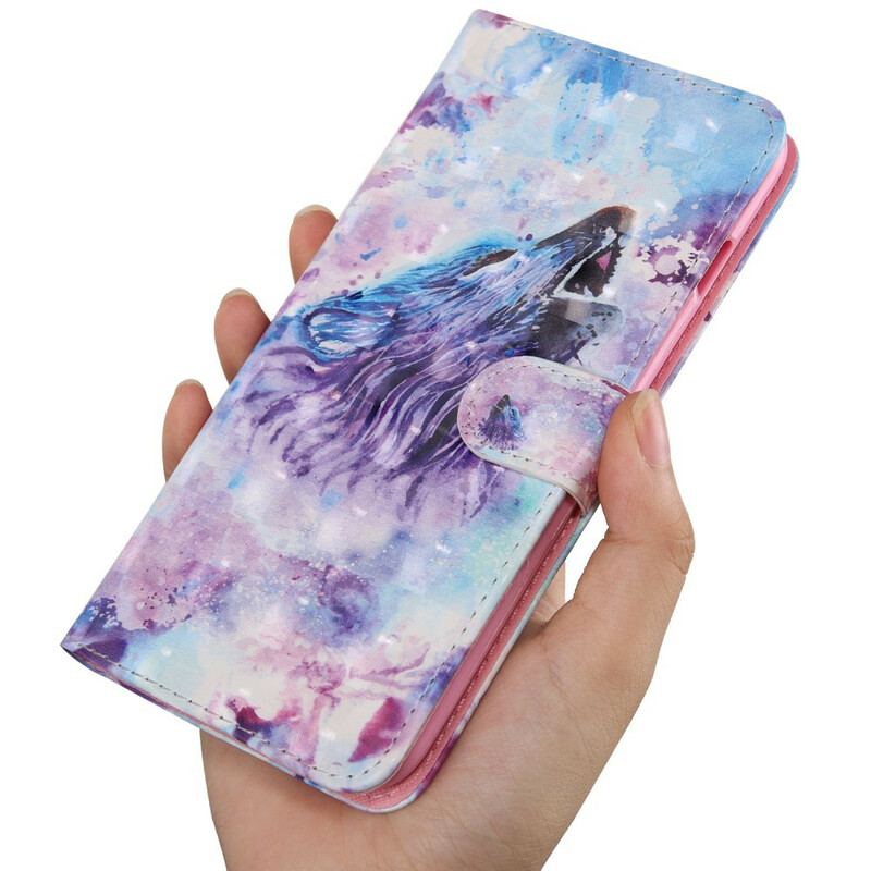 Housse Xiaomi Redmi 9 Loup Aquarelle