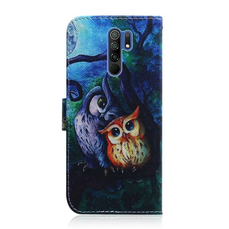 Housse Xiaomi Redmi 9 Peinture de Hiboux