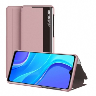 View Cover Xiaomi Redmi 9 Simili Cuir Texturé