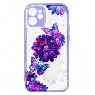 Coque iPhone 12 Mini Hybride Papillon Floral