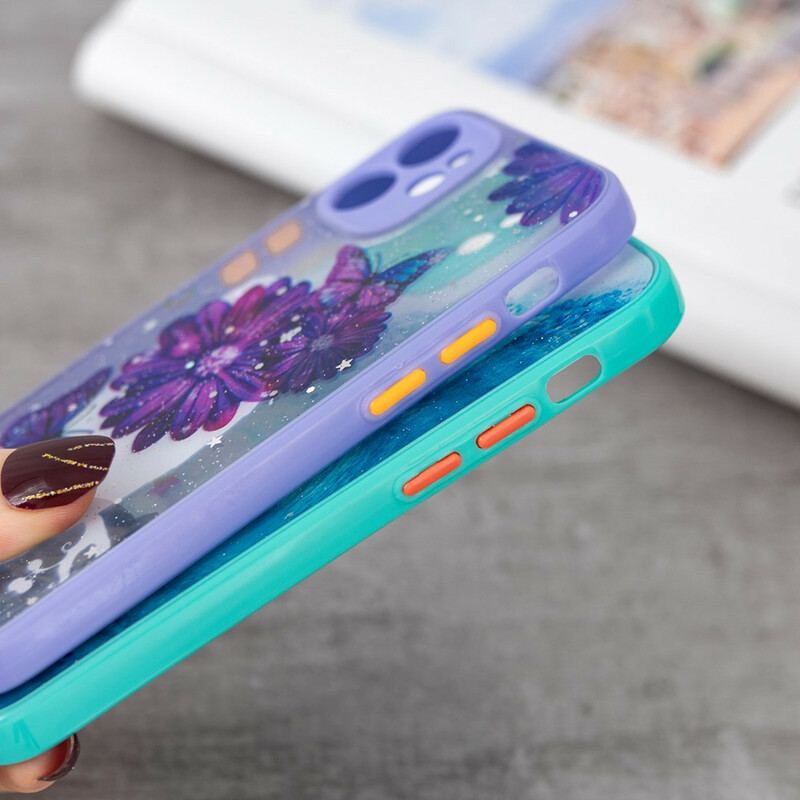 Coque iPhone 12 Mini Hybride Papillon Floral