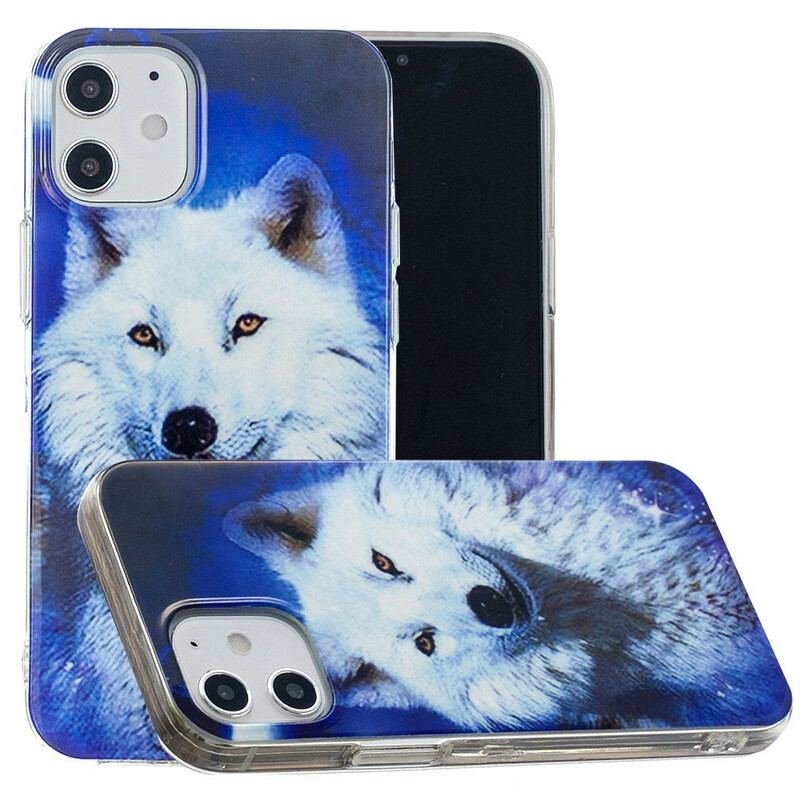 Coque iPhone 12 Mini Série Loup Fluorescente