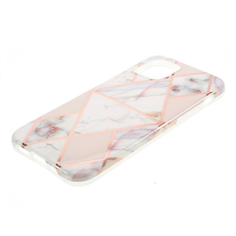 Coque iPhone 12 Mini Silicone Marbre Géométrie