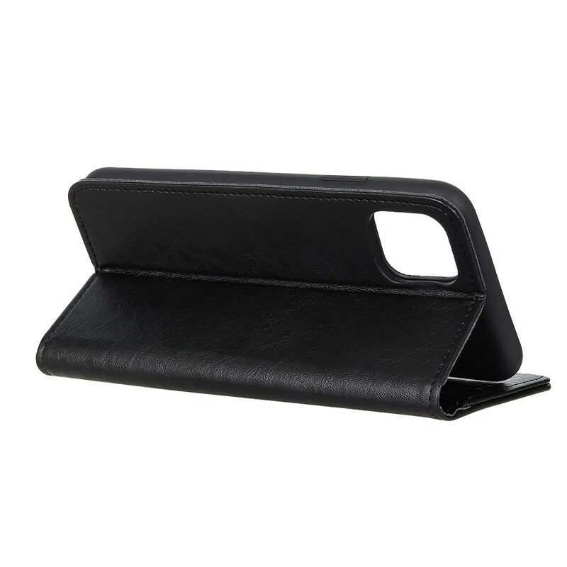 Flip Cover iPhone 12 Mini Cuir Fendu Élégance