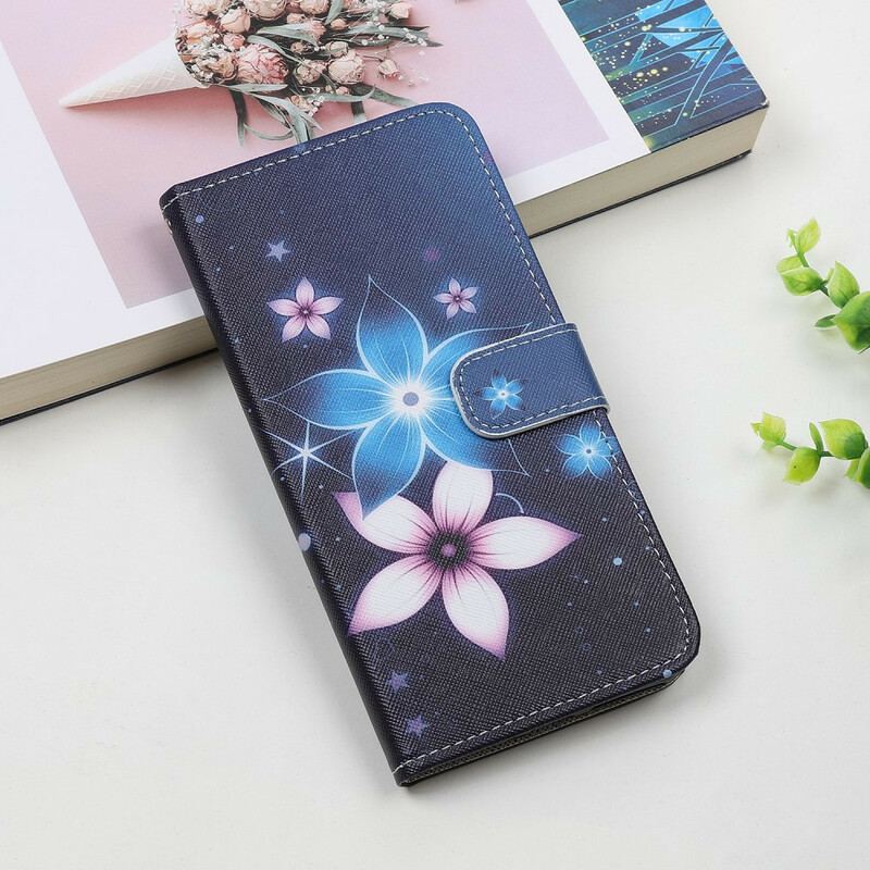 Housse iPhone 12 Mini Fleurs Lunaires à Lanière