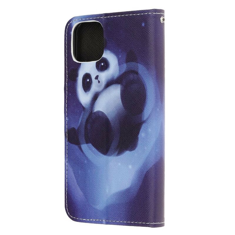 Housse iPhone 12 Mini Panda Space à Lanière