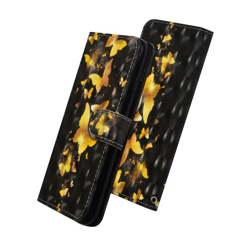 Housse iPhone 12 Mini Papillons Jaunes