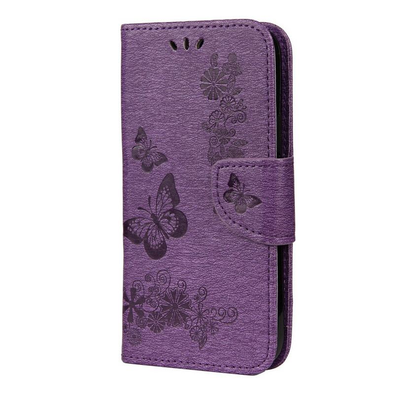 Housse iPhone 12 Mini Splendides Papillons à Lanière