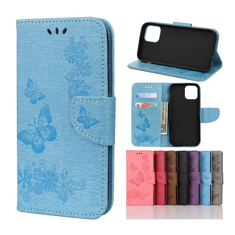 Housse iPhone 12 Mini Splendides Papillons à Lanière