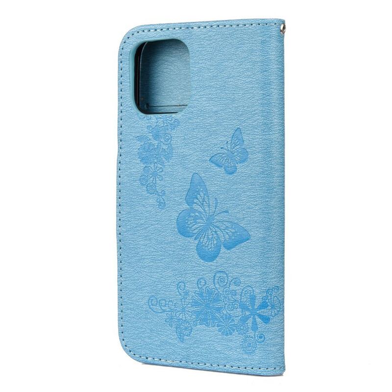 Housse iPhone 12 Mini Splendides Papillons à Lanière