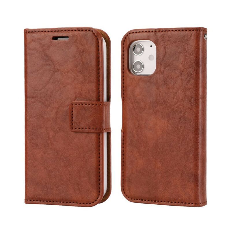 Housse iPhone 12 Mini Style Cuir Vielli Coque Détachable