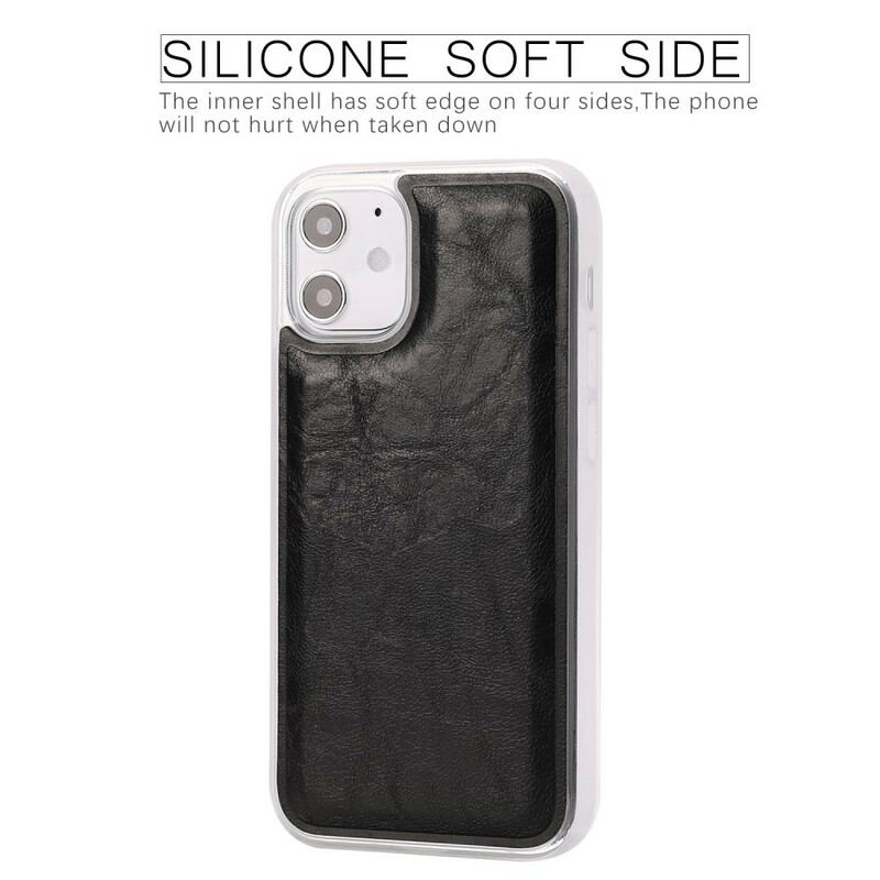 Housse iPhone 12 Mini Style Cuir Vielli Coque Détachable