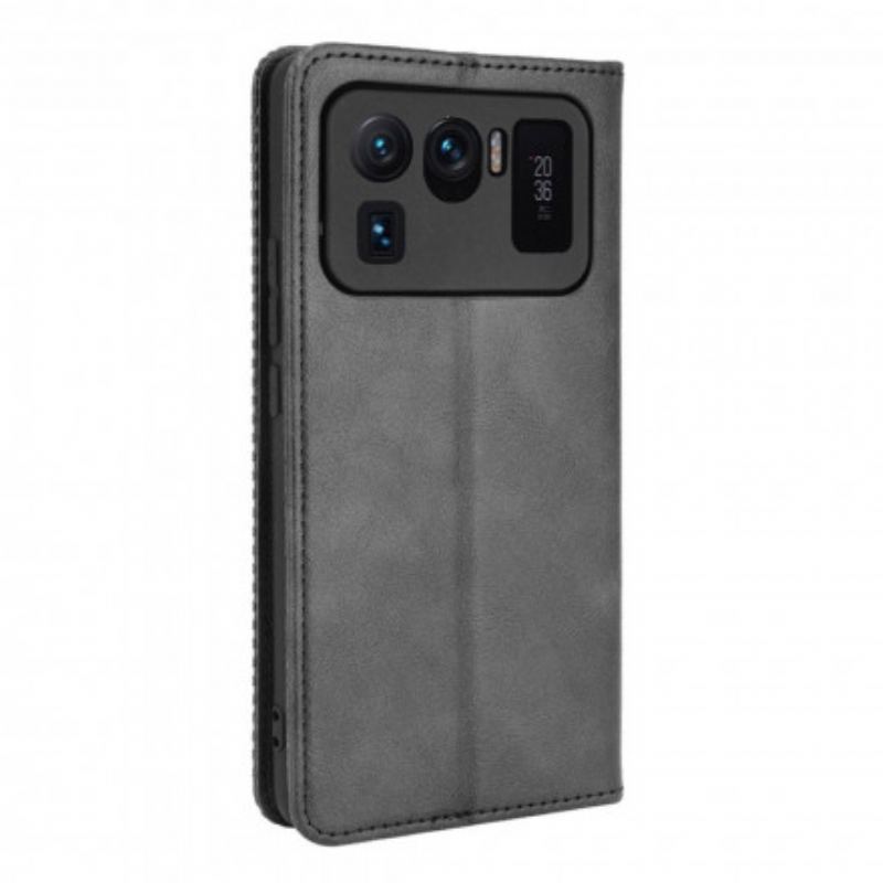 Flip Cover Xiaomi Mi 11 Ultra Effet Cuir Vintage Stylisé