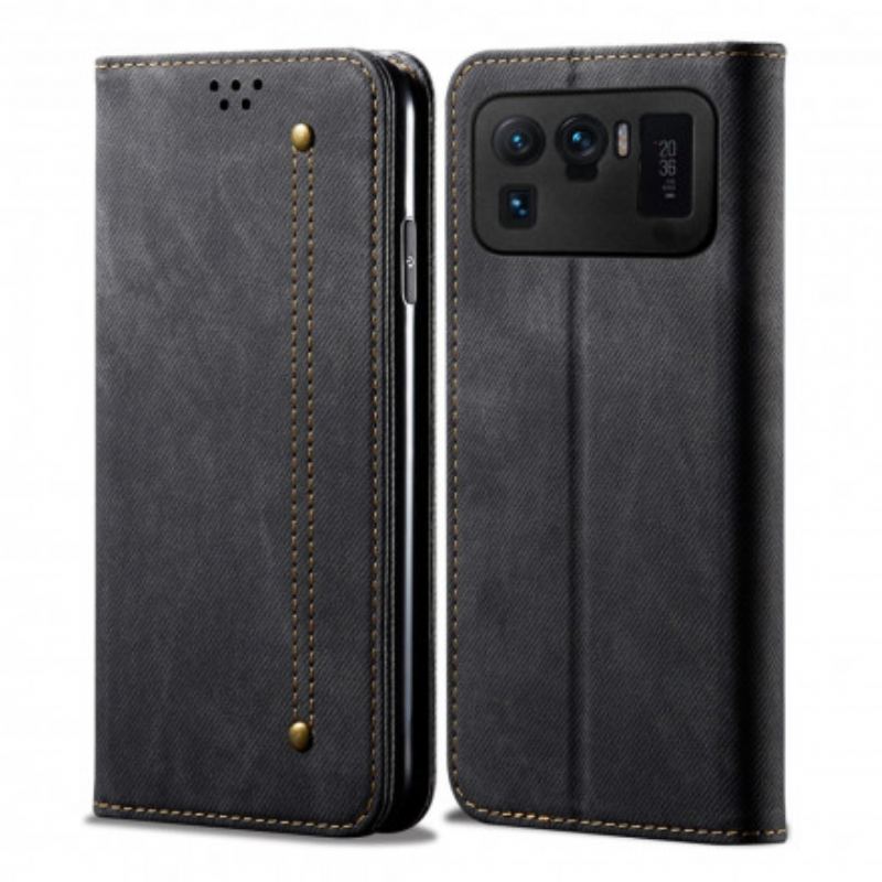 Flip Cover Xiaomi Mi 11 Ultra Simili Cuir Texture Jeans