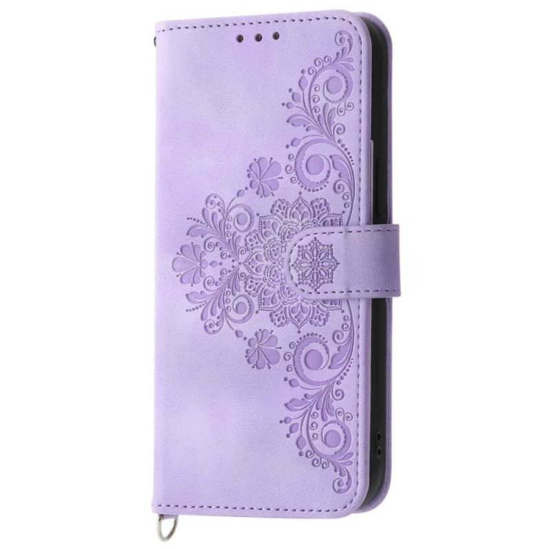 Housse Realme 12 5G / 12X 5G Motif Floral à Lanière