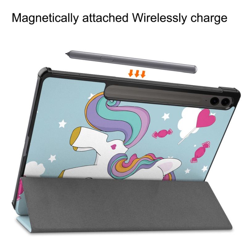 Smart Case Samsung Galaxy Tab S9 FE Plus Porte-Stylet Licorne