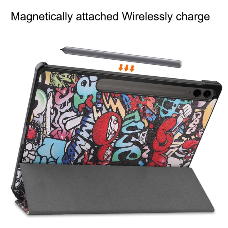 Smart CaseSamsung Galaxy Tab S9 FE Plus Porte-Stylet Graffiti