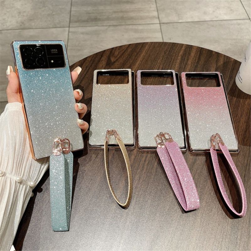 Coque Xiaomi Mix Fold 3 Paillettes à Lanière