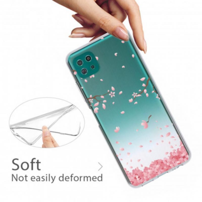 Coque Samsung Galaxy A22 5G Branches à Fleurs