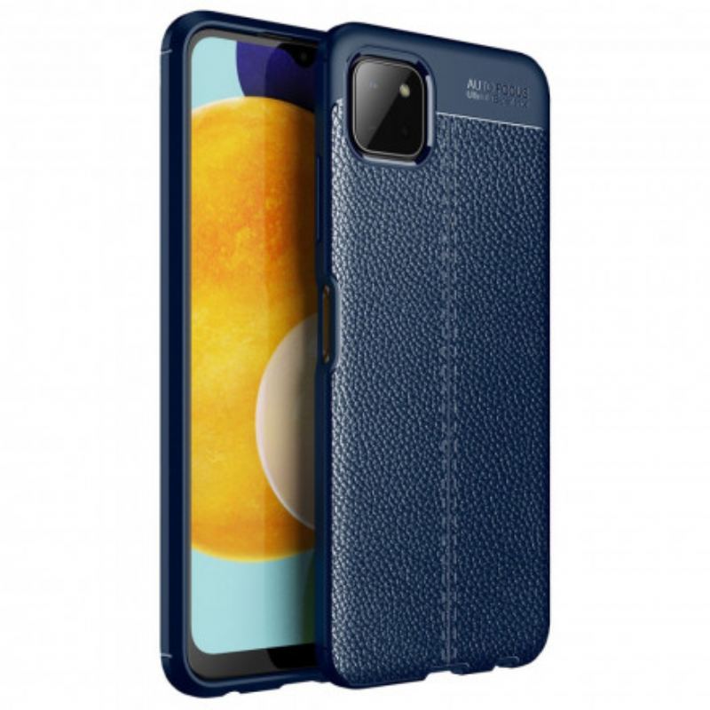 Coque Samsung Galaxy A22 5G Effet Cuir Litchi Double Line