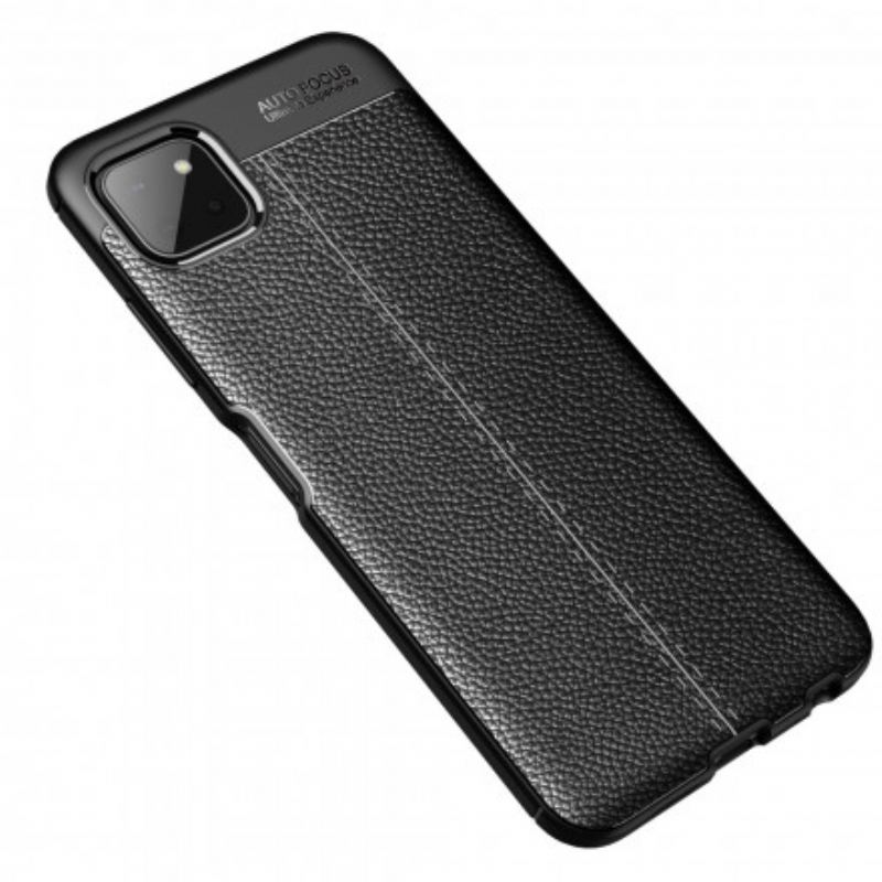 Coque Samsung Galaxy A22 5G Effet Cuir Litchi Double Line