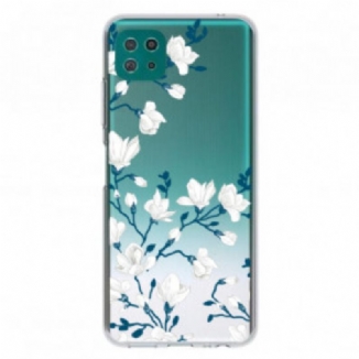 Coque Samsung Galaxy A22 5G Fleurs Blanches