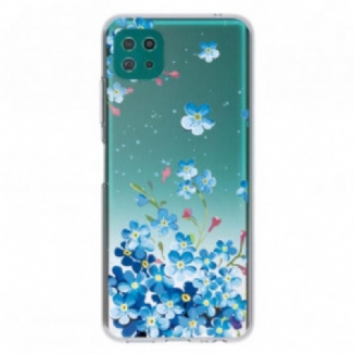 Coque Samsung Galaxy A22 5G Fleurs Bleues