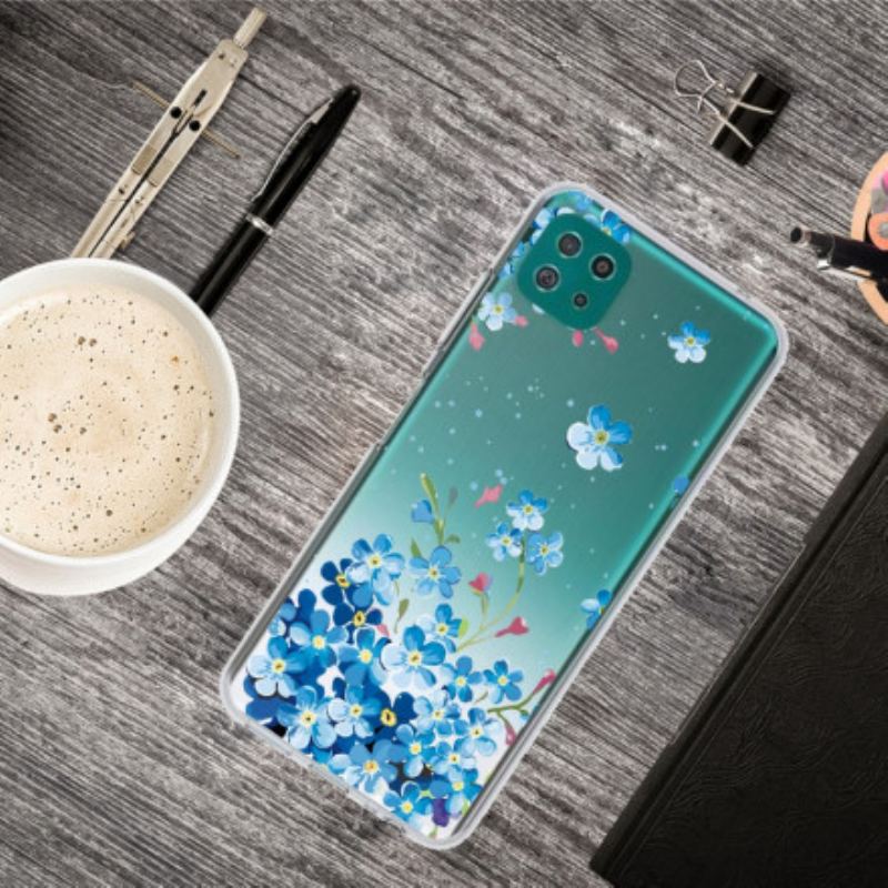 Coque Samsung Galaxy A22 5G Fleurs Bleues