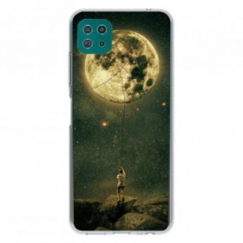 Coque Samsung Galaxy A22 5G Flexible Homme à la Lune