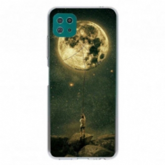 Coque Samsung Galaxy A22 5G Flexible Homme à la Lune