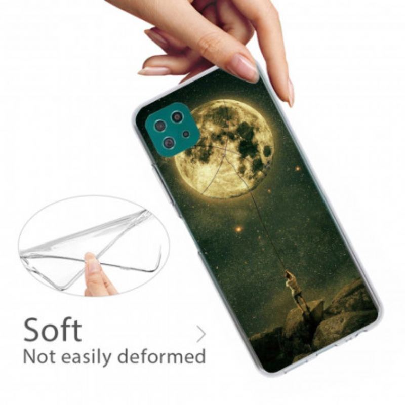 Coque Samsung Galaxy A22 5G Flexible Homme à la Lune